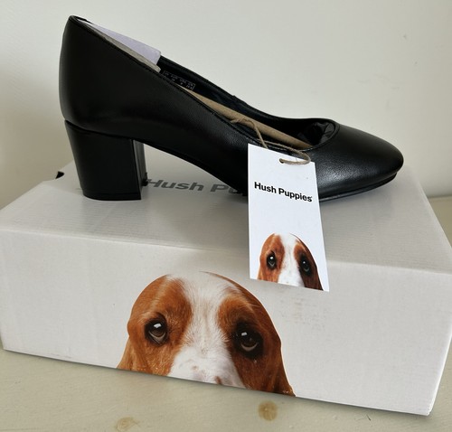 Hush puppies black leather - black,
